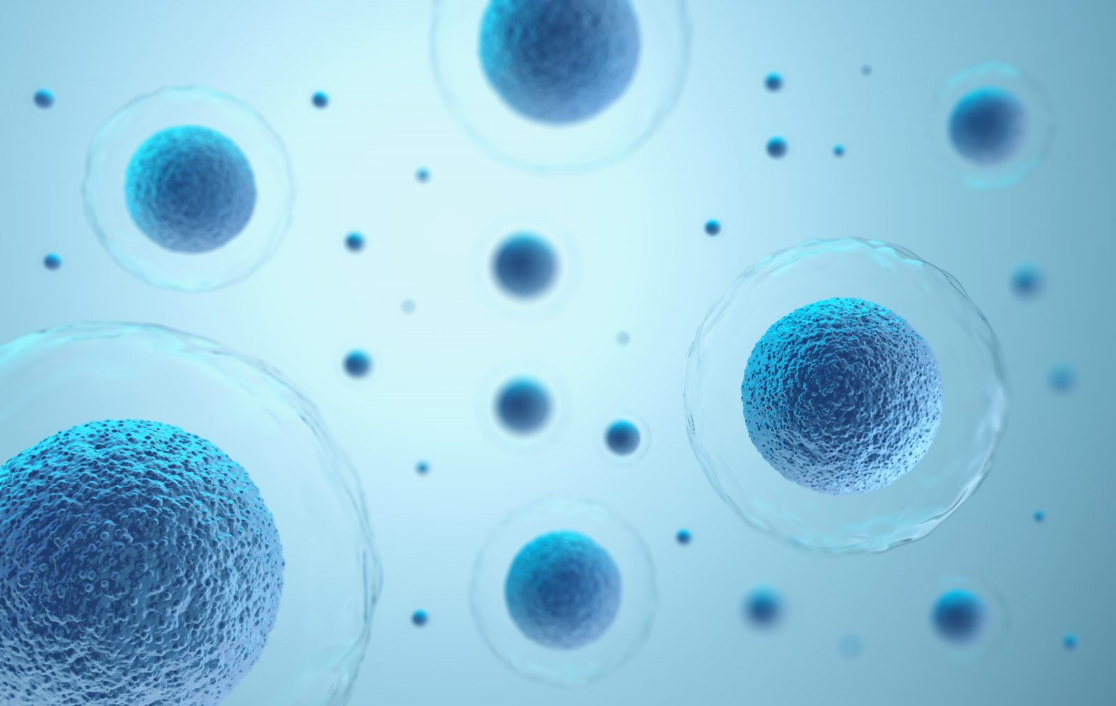 3d rendering of blue human cells.