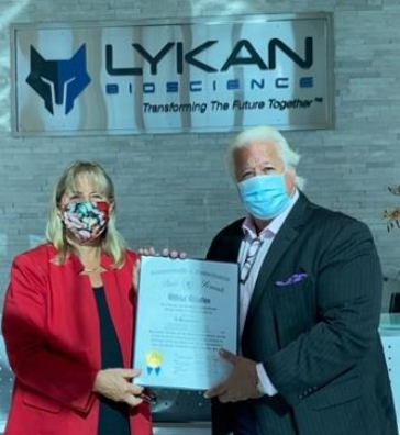 Senate President Karen Spilka nominates Lykan Bioscience for Manufacturer of the Year