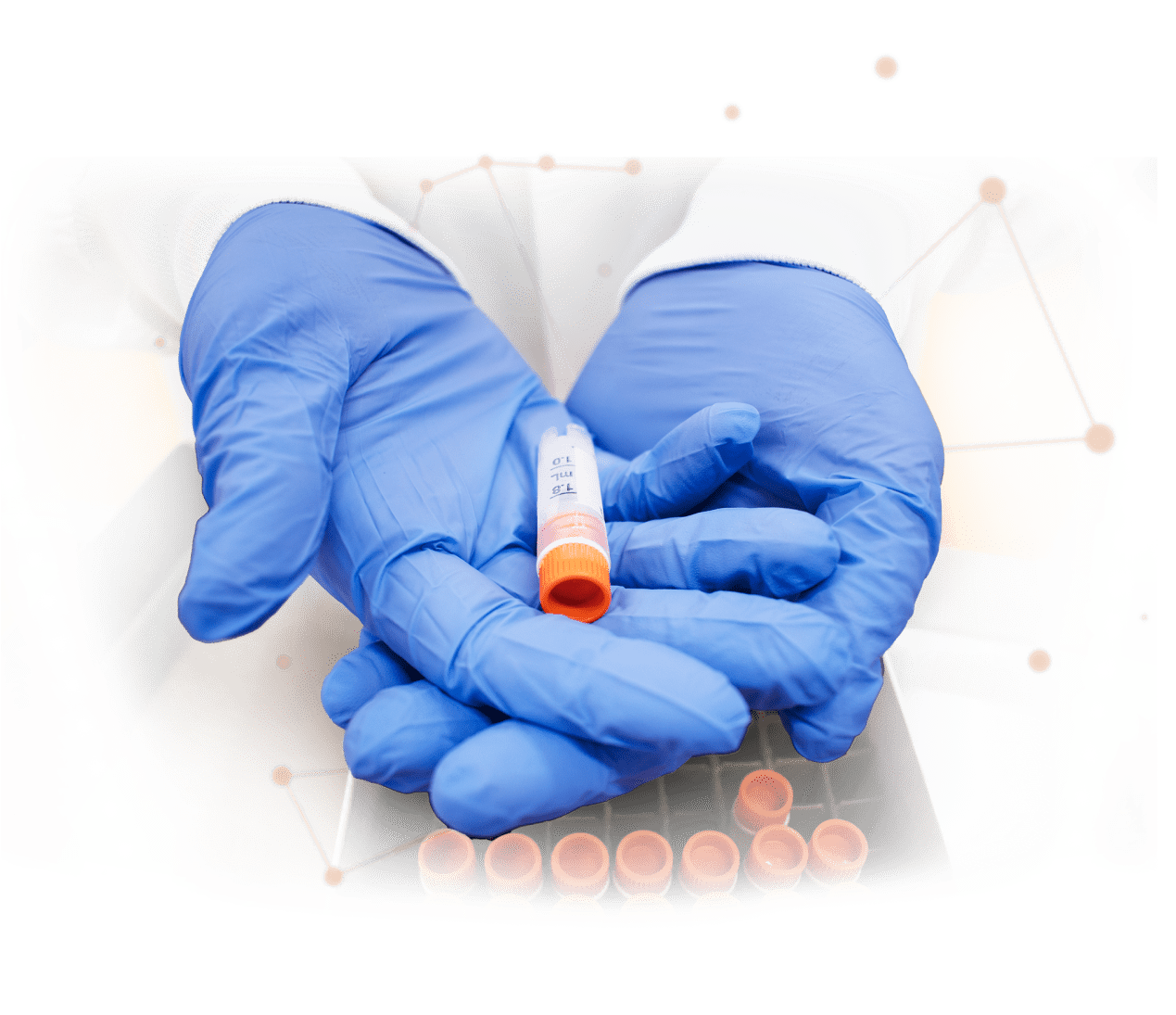 Image of Lykan employee handling bioscience materials