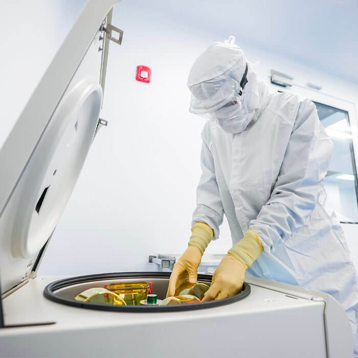 Lykan scientist with yellow gloves and safety goggles